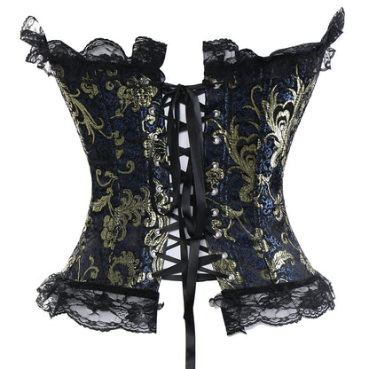 Plus Size Steampunk Corset – Lace-Up Overbust Bustier Waist Cincher in S–6XL