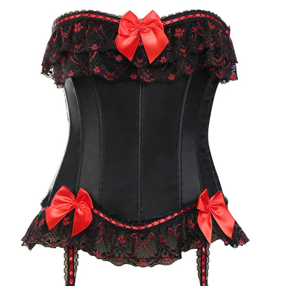 Plus Size Steampunk Corset – Lace-Up Overbust Bustier Waist Cincher in S–6XL