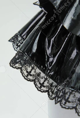 Gothic Misa Cosplay Lingerie Set – Black Cami Top, Mini Skirt, Sleeves, Stockings & Accessories