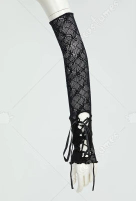 Gothic Misa Cosplay Lingerie Set – Black Cami Top, Mini Skirt, Sleeves, Stockings & Accessories