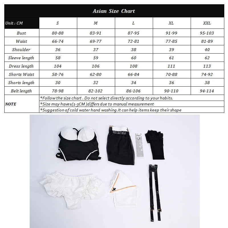 Sexy Nun Halloween Costume Set for Women – Black Dress, Belt, Stockings, Headscarf & Accessories